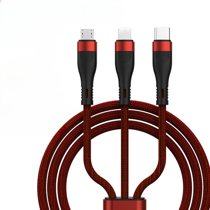 Suitable for Huawei, Android and Apple 3-in-1 Fast Charging Mobile Phone Data Cable