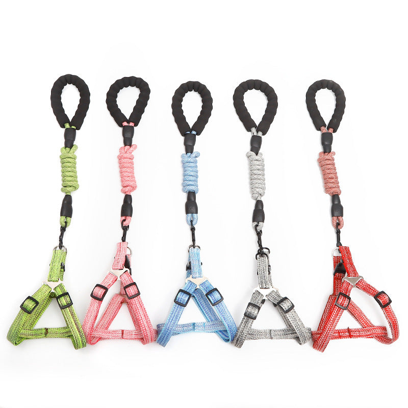 Adjustable Dog Harness Dog Leash Pet Dog Leash Round Rope Pet Harness Traction Supplies