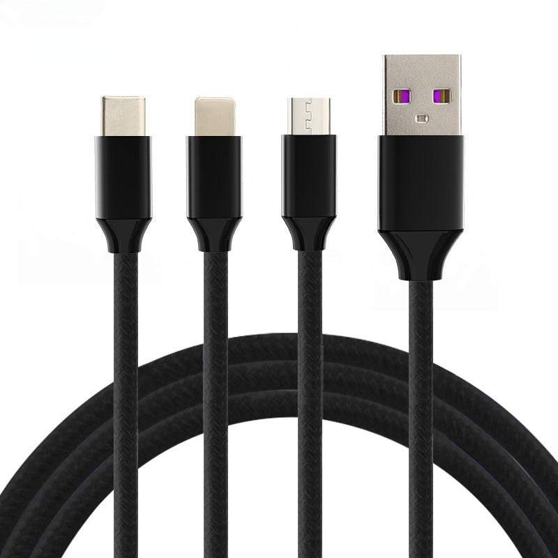 Suitable for Huawei, Android and Apple 3-in-1 Fast Charging Mobile Phone Data Cable