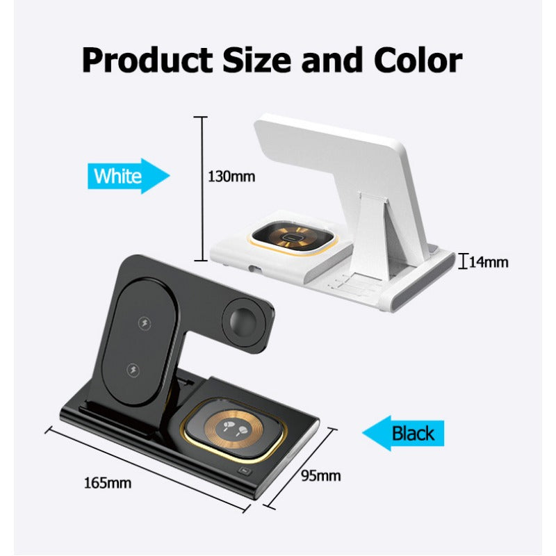 Foldable 4 in 1 Fast Wireless Charging Station Apple Samsung