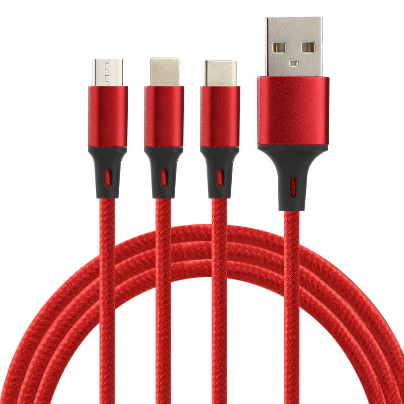 Suitable for Huawei, Android and Apple 3-in-1 Fast Charging Mobile Phone Data Cable