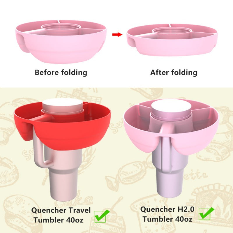 Silicone Snack Tray for 40Oz Stanley Cup Snack Bowl Snack Containers