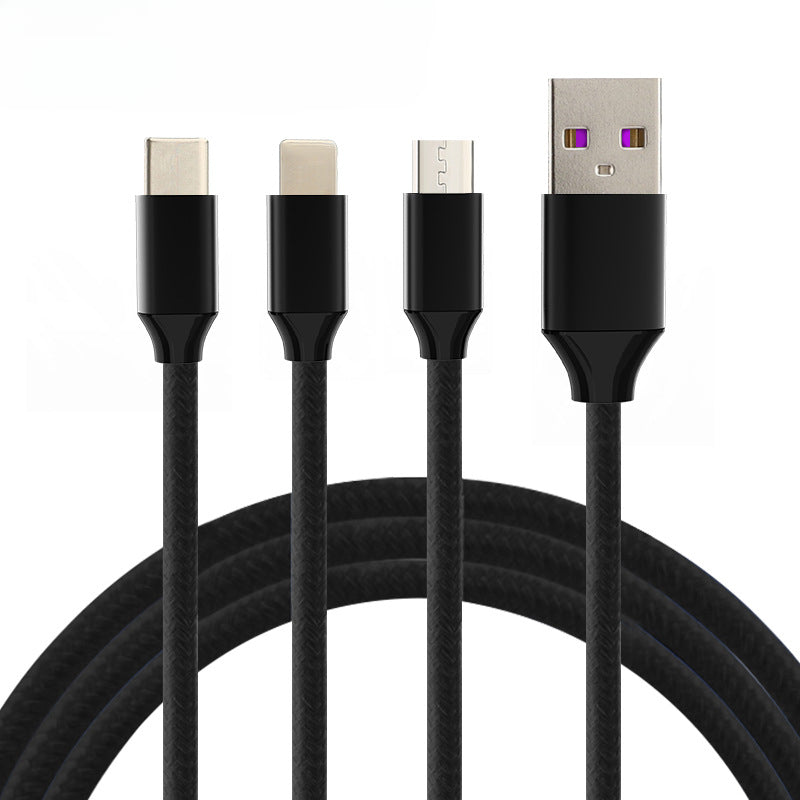 Suitable for Huawei, Android and Apple 3-in-1 Fast Charging Mobile Phone Data Cable
