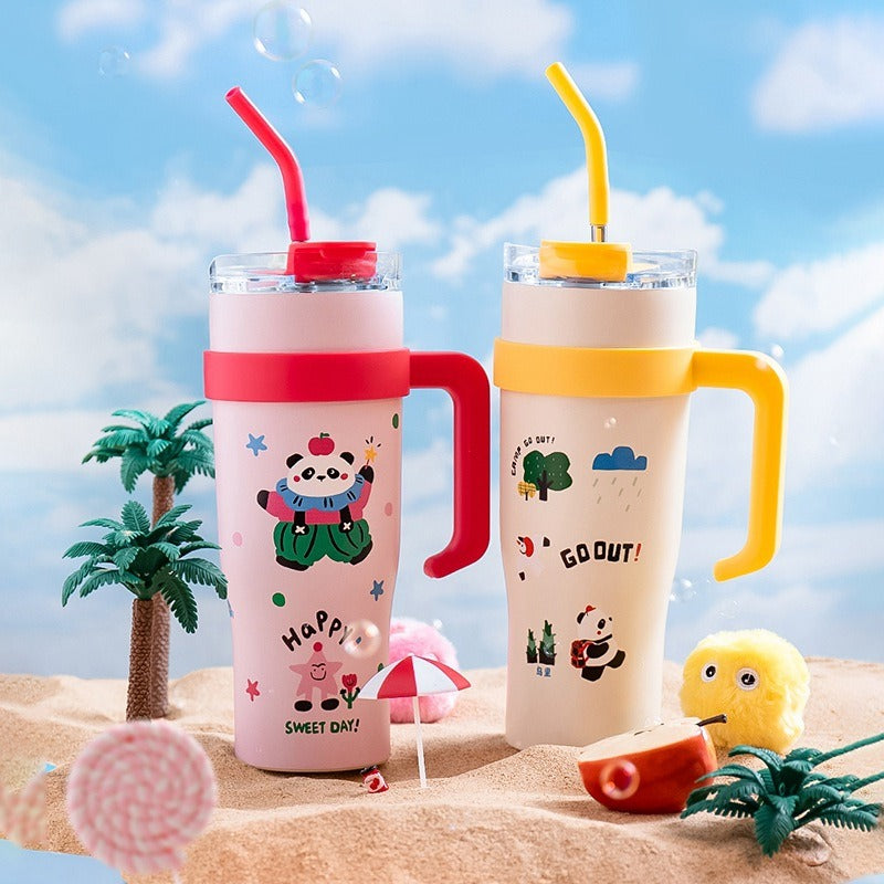Panda Thermos Stainless Steel Large Capacity Water Cup