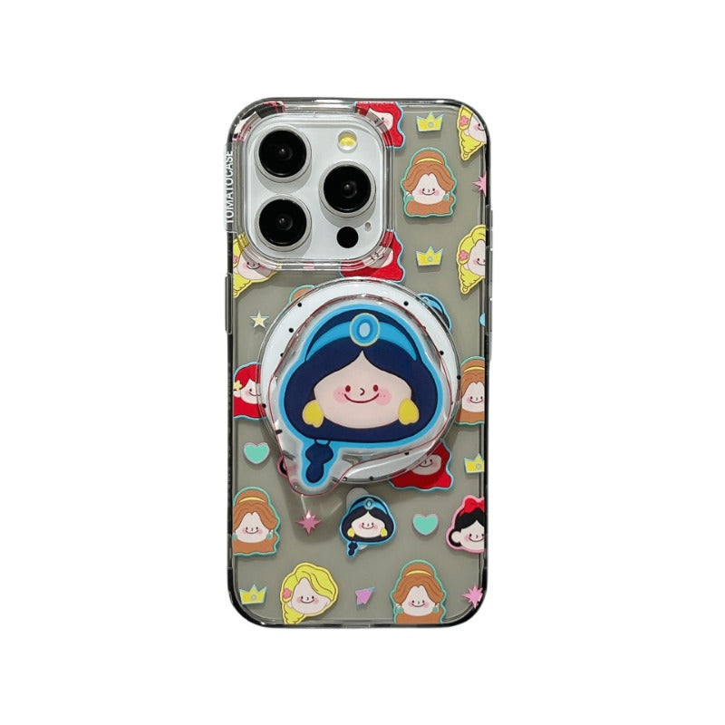 Cartoon Magnetic Lanyard Case Set with Stand for Mobile Phones