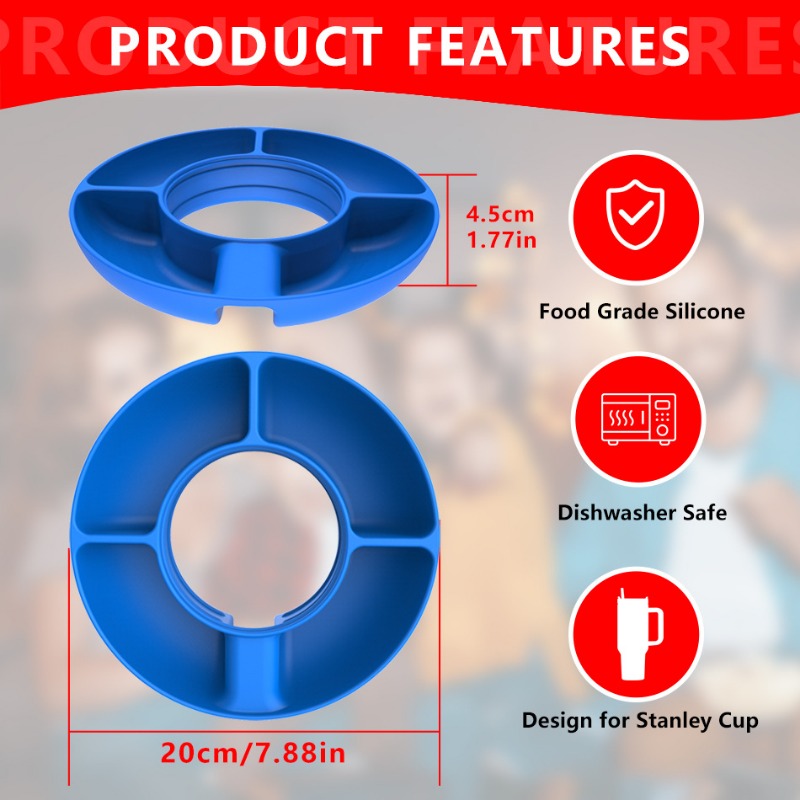 Silicone Snack Tray for 40Oz Stanley Cup Snack Bowl Snack Containers