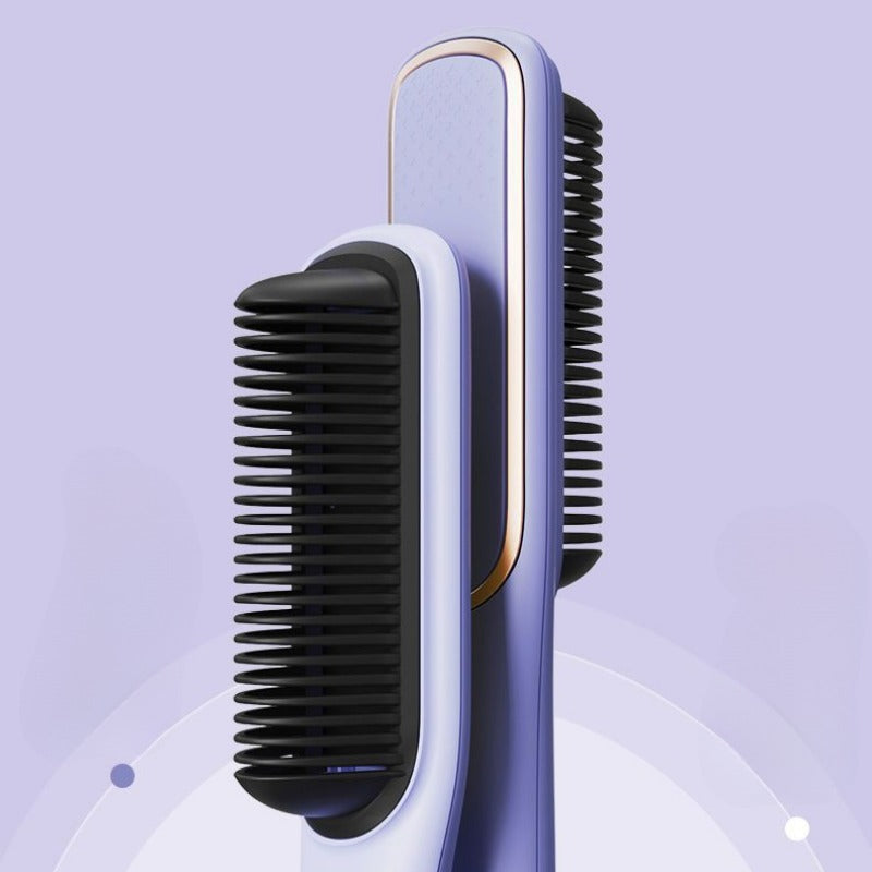 Straightening Comb Negative Ion Hair Straightener, 2-in-1 Hair Curler and Straightener, Lazy Hair Curler