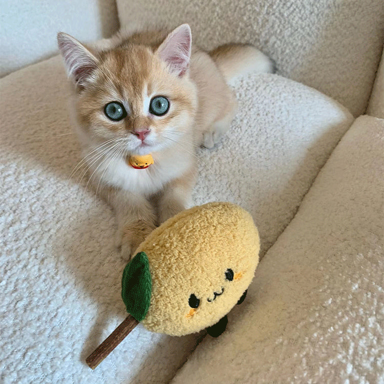 Cute Lemon-shaped Cat Toy Cat Chewing Stick Cat Toy Catnip Pet Toy for Cats