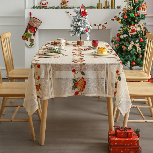 Christmas Bell Embroidery Tablecloth