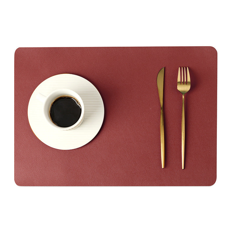 Nordic Solid Color Double Layer Leather Placemat