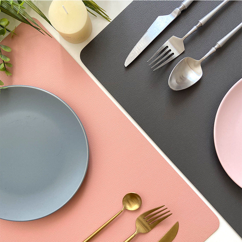 Nordic Solid Color Double Layer Leather Placemat