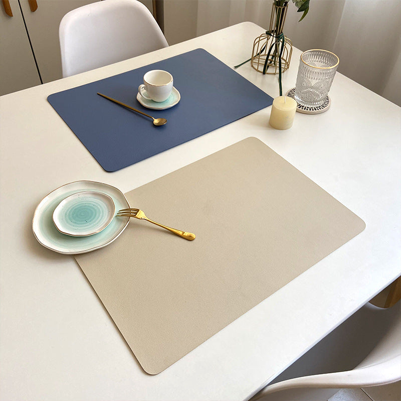 Nordic Solid Color Double Layer Leather Placemat