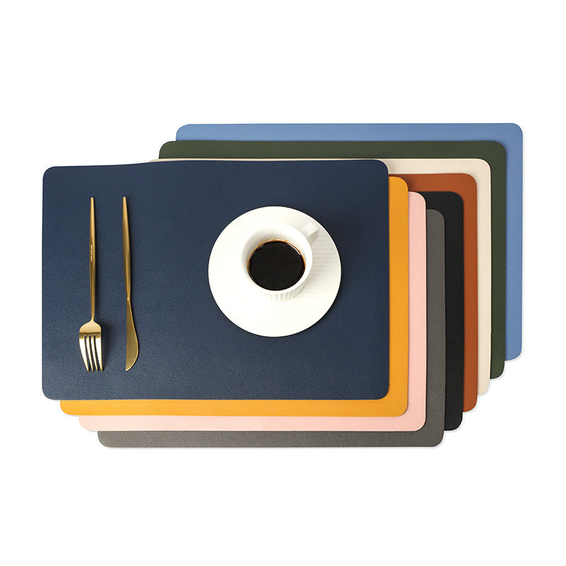 Nordic Solid Color Double Layer Leather Placemat
