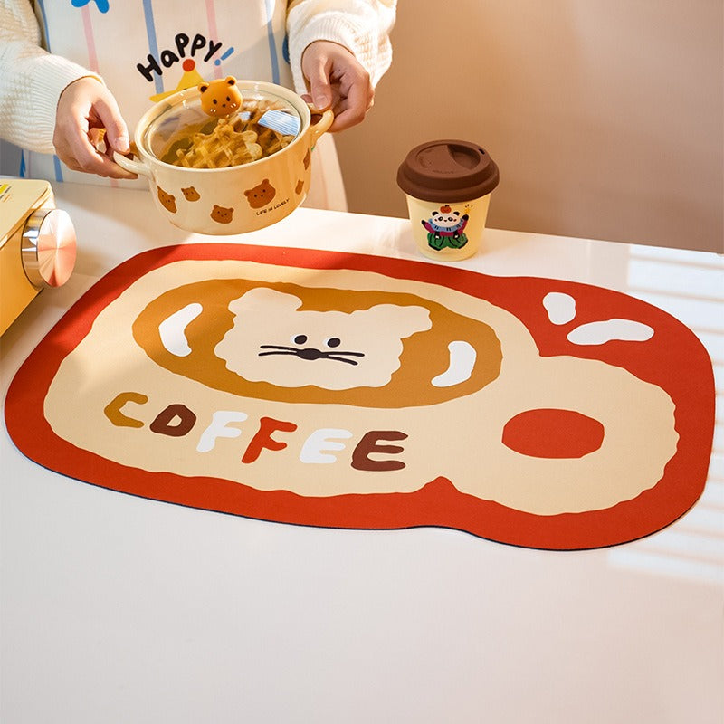 Kitchen Countertop Draining Mat Diatom Mud Absorbent Placemat Tableware Drying and No-wash Mat