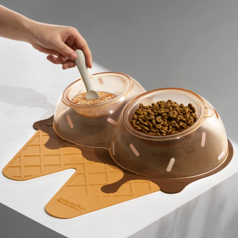 Ice Cream Double Cat Bowl for pets2