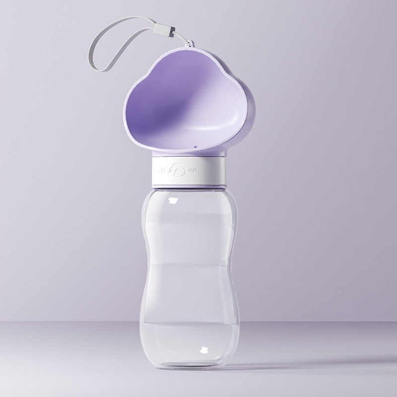 Dog travel water bottle with integrated food container for pets on the go10