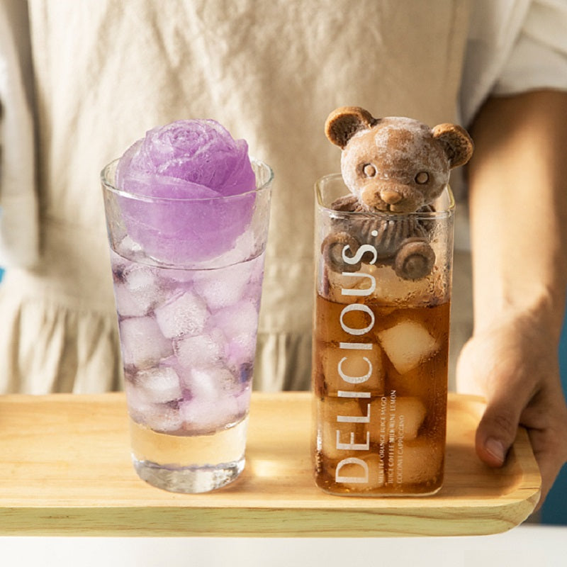 Silicone Ice Cube Mold Ice Cube Maker 3D Cute Bear Mold for Ice