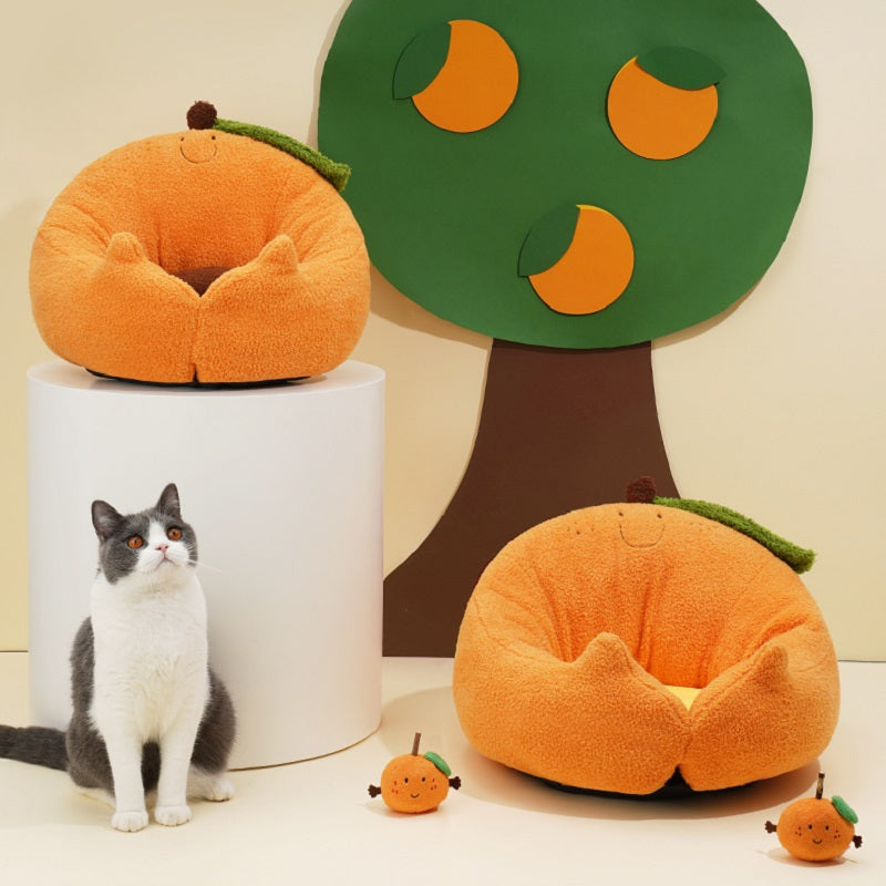 Zeze brand orange cat bed for comfort and style5
