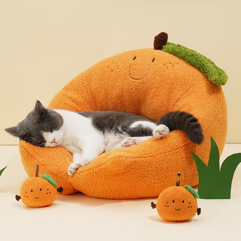 Zeze brand orange cat bed for comfort and style6