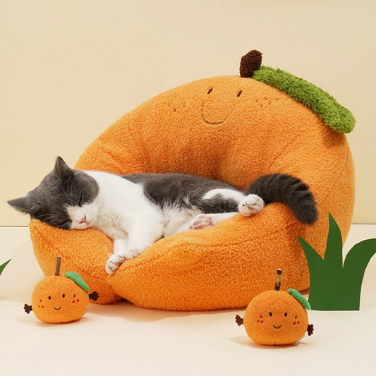 Zeze brand orange cat bed for comfort and style6