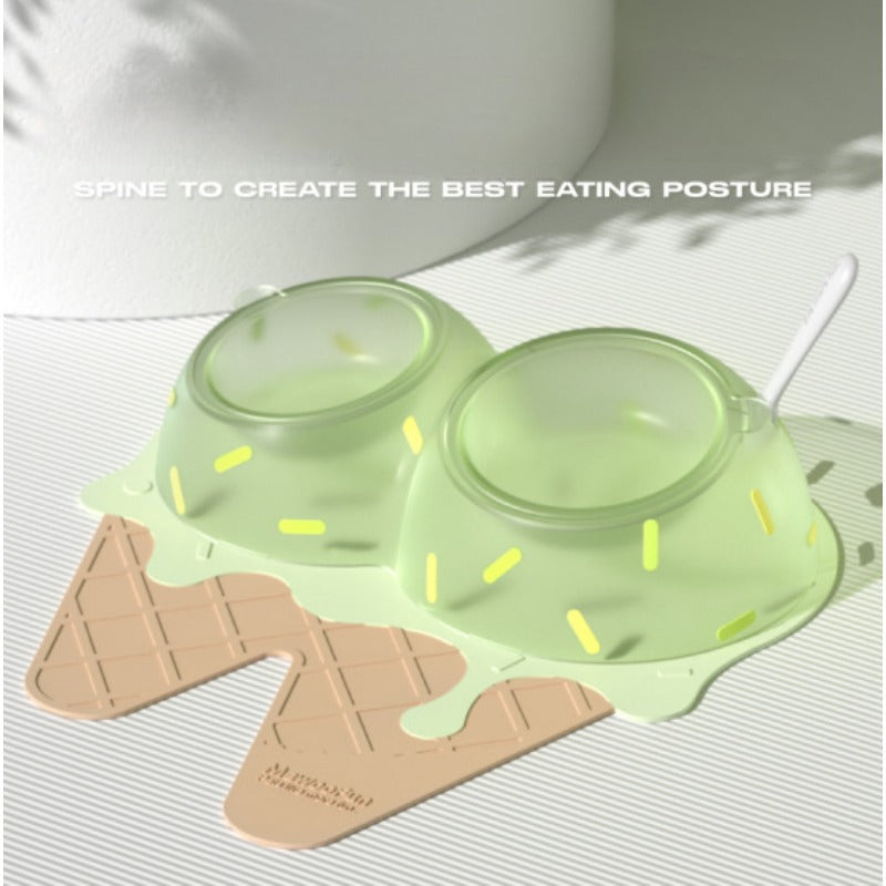 Ice Cream Double Cat Bowl for pets4